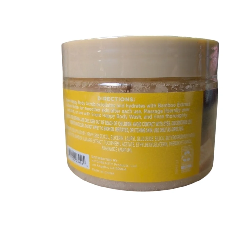 Scent Happy Vanilla Almond Sugar Dream Body Scrub Cream Bamboo Shea Butter 10 OZ